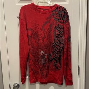 South Pole Y2K Men's Bold Red Long Sleeve Tee